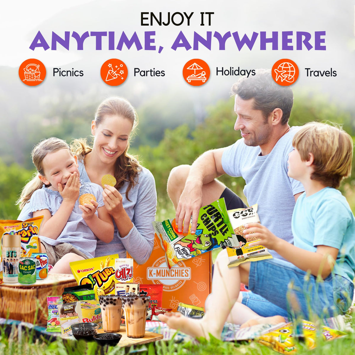 K-Munchies Asian Snack Box ramen cups offer comforting warmth on busy days.
