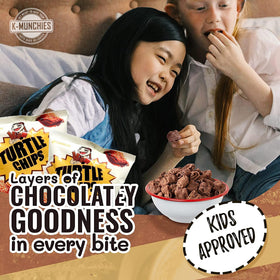 Crispy chocolate layers with cinnamon aroma from Orion Turtle Chips