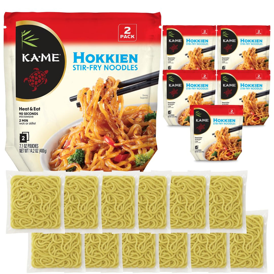 KA-ME Hokkien Stir-Fry Noodles pack ready in minutes for quick meals.
