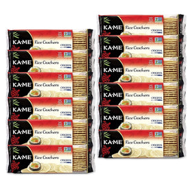 KA-ME Original Rice Crackers pack front view for gluten-free snacking.