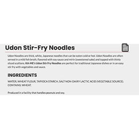 KA-ME Udon Noodles nutrition info: easy to plan balanced meals.