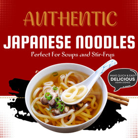 KA-ME Udon Noodles; ingredients visible, great for hot or cold noodle dishes.