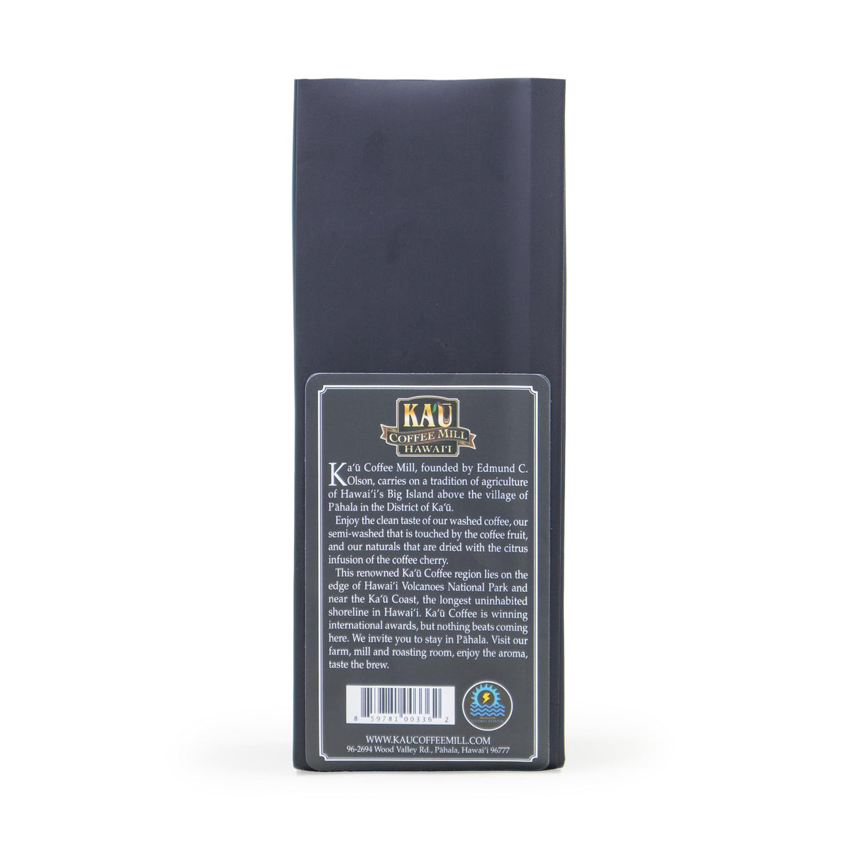 KA`U Coffee Mill Hawai`i Vanilla Macadamia Nut ground coffee packaging highlights small-batch craft.