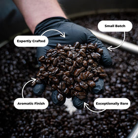 KA`U Coffee Mill Hawai`i Vanilla Macadamia Nut ground coffee pour-ready image hints at creamy aroma.