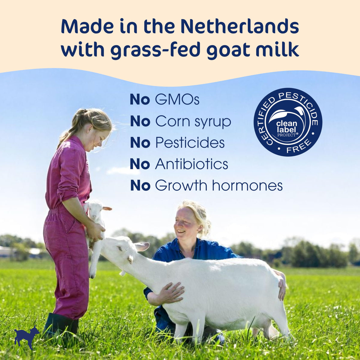 Kabrita Junior goat milk with gentle A2 protein supportive of sensitive tummies.