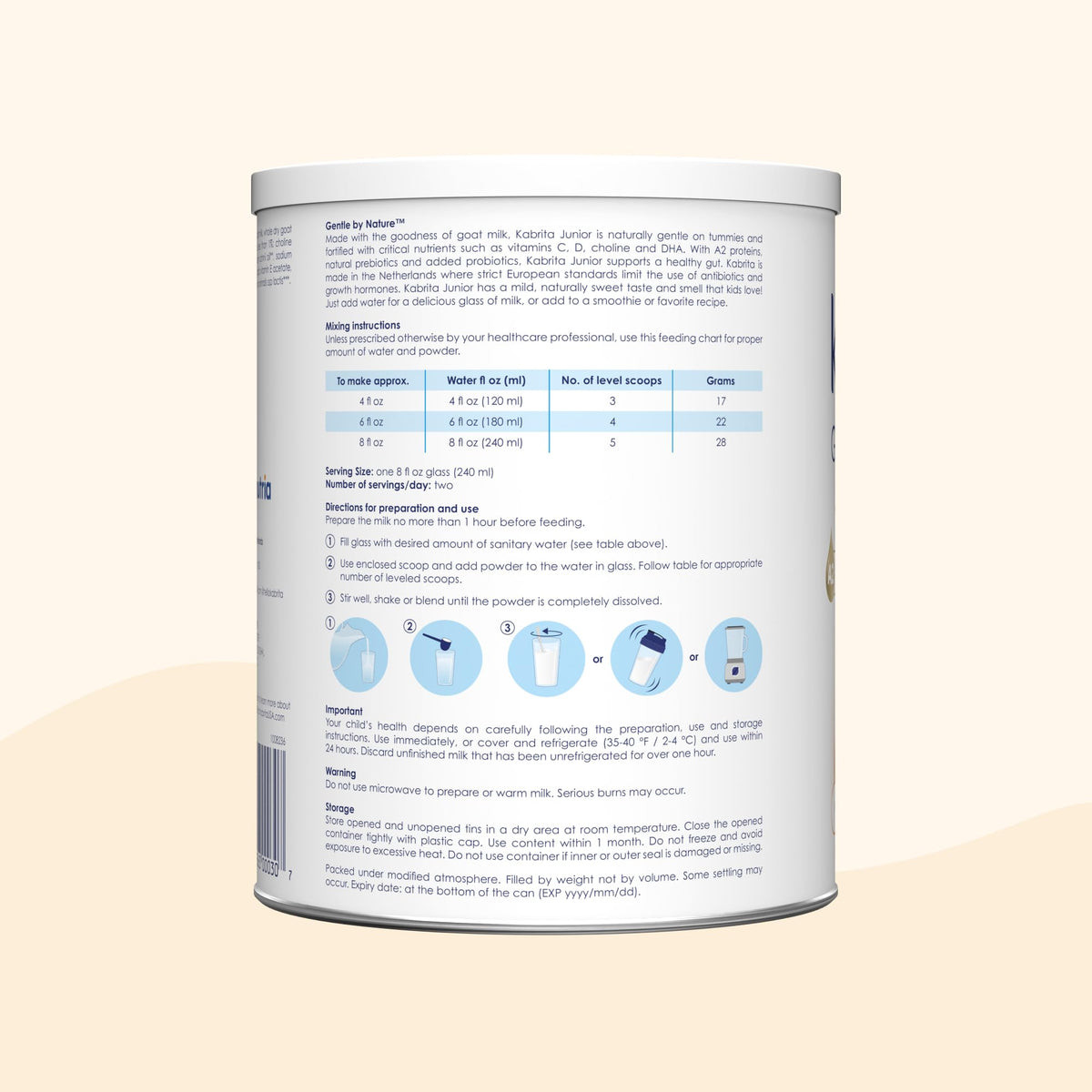 Kabrita Junior dissolves smoothly for quick kid drinks.