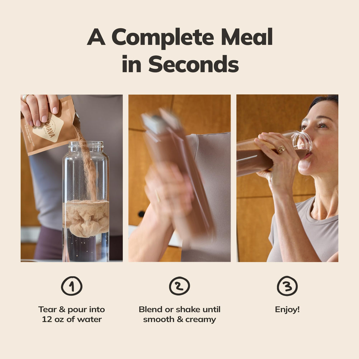 Ka’Chava adaptogens and mushrooms blend supports everyday wellness during busy days.