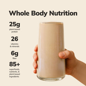 Ka’Chava Vanilla shake in glass with creamy texture for meals.
