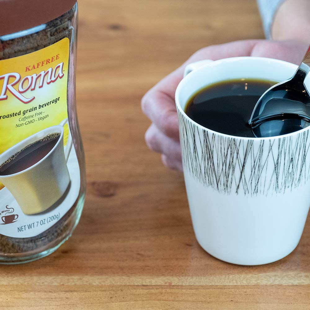 Kaffree Roma latte with vanilla almond milk and aroma