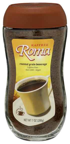Kaffree Roma Original roasted grains closeup for a caffeine-free, richly aromatic cup.