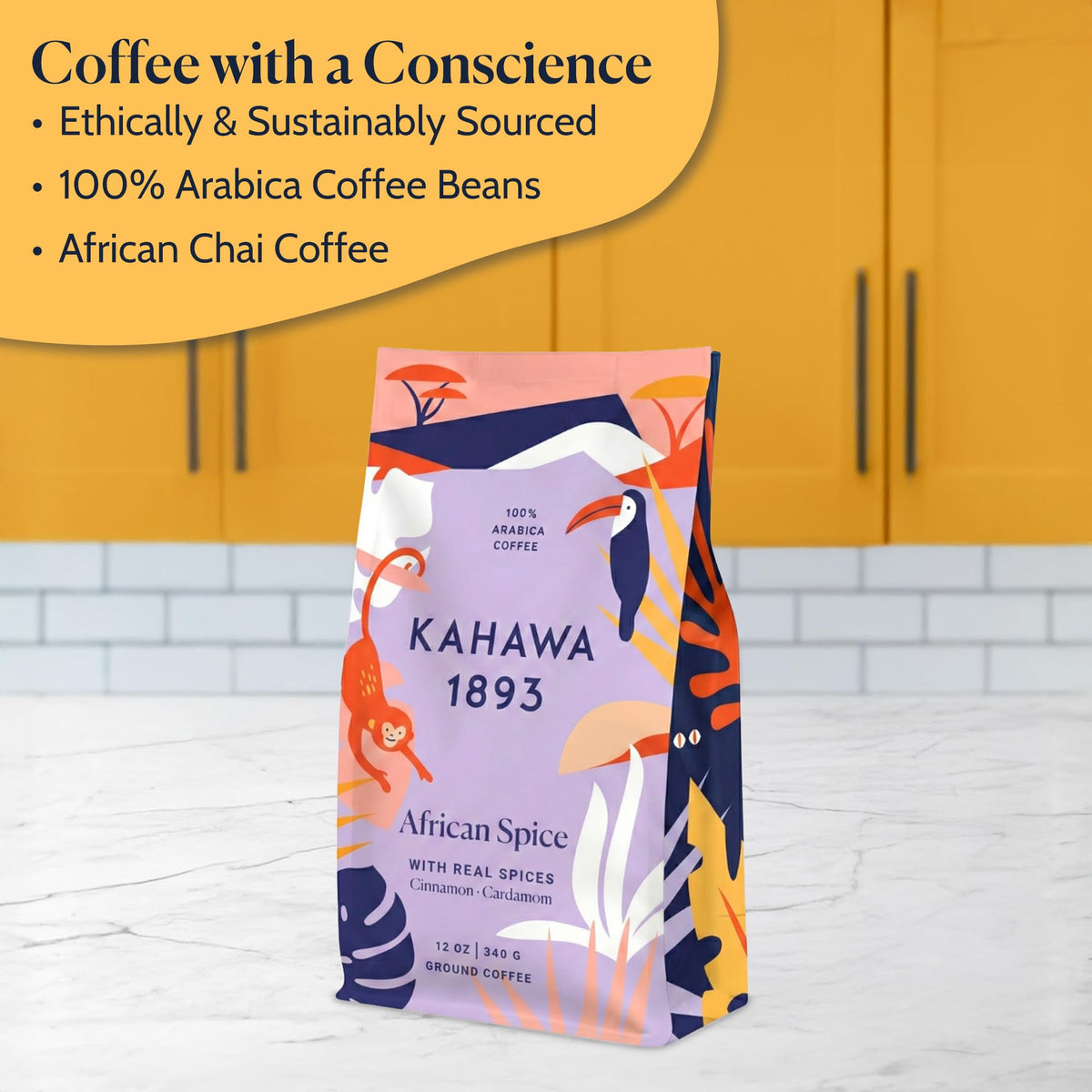 KAHAWA 1893 Daily brew ground coffee ready for home use.