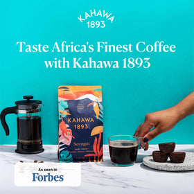 Kahawa 1893 Serengeti dark roast pour-over setup highlighting rich notes