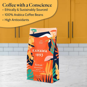 Kahawa 1893 ethically sourced, organic Arabica beans.