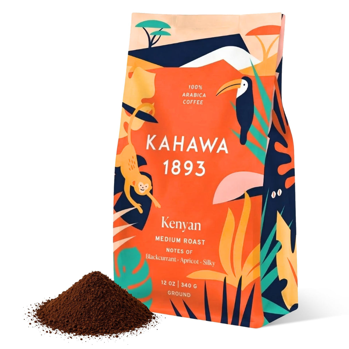 Kahawa 1893 ground coffee package: sustainable packaging for daily brewing.