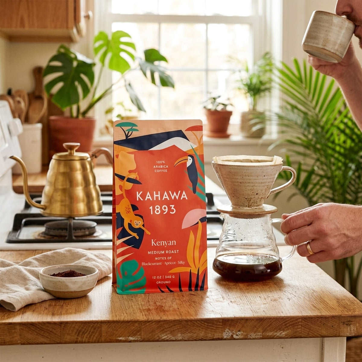 Kahawa 1893 Kenyan blend beans ready for grind and brew.