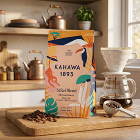 Packaging of Kahawa 1893 Safari Blend includes a QR tip to support East African farmers.