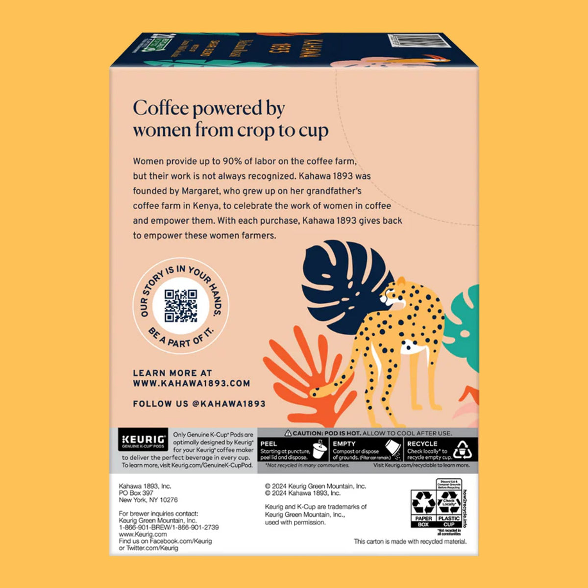 KAHAWA 1893 recyclable K-Cup pod for eco-friendly sipping.