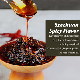 Kah's Journey chili oil on noodles to boost flavor and color.
