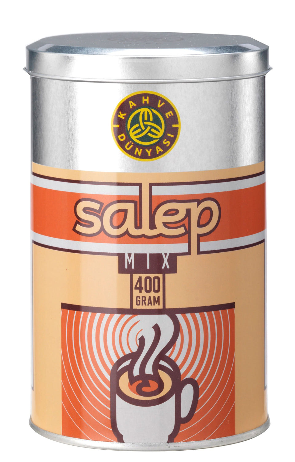 KAHVE DUNYASI Salep 400g tin for rich hot drinks.