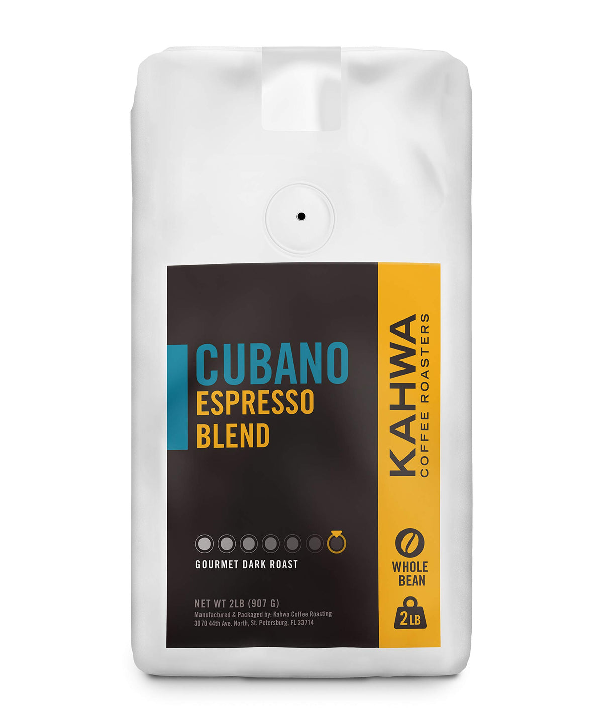Kahwa Cuban Coffee Cubano Dark Roast whole beans ready for home brewing
