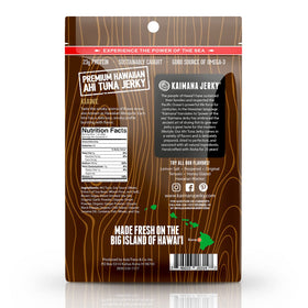 Kaimana Ahi Tuna Jerky 23g protein per bag for sustained energy.