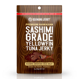 Kaimana Ahi Tuna Jerky with Kiawe smoked sea salt delivers bold flavor for on-the-go snacking.