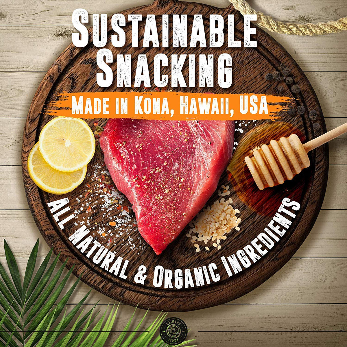 Kaimana Jerky Ahi Tuna Teriyaki bag with balanced sweet-salty notes.