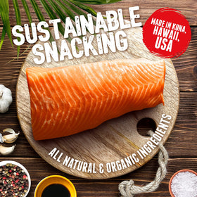 Kaimana Jerky omega-3 rich snack with nutrition highlights