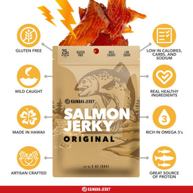 Kaimana Jerky smoked salmon flavor showing rich color and inviting aroma