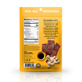 Close-up of Kaimana Jerky teriyaki slices highlighting texture and savory flavor.