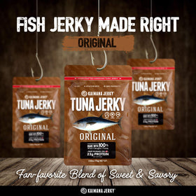 Kaimana Original jerky close-up highlights texture and organic seasoning.