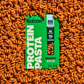 Kaizen Cavatappi Protein Pasta serving plate presents a fiber-rich, filling dinner option.