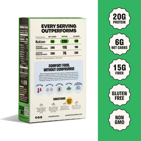 Kaizen Fusilli lupini bean ingredient highlight for low-carb nutrition.