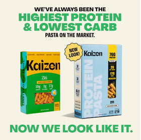 Kaizen Keto Pasta Ziti served plate presents high-protein, keto-friendly dinner idea