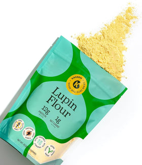 Kaizen Lupin Flour kitchen-scene features ready-to-bake, protein-forward ingredients