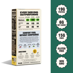 Kaizen Lupini beans protein rice bowl emphasizes high-fiber plant protein.