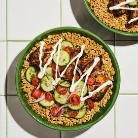 Steam rising Kaizen rice illustrates quick, convenient meals.