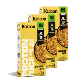 Kaizen Original Protein Rice packaging highlighting low-carb, high-protein nutrition.