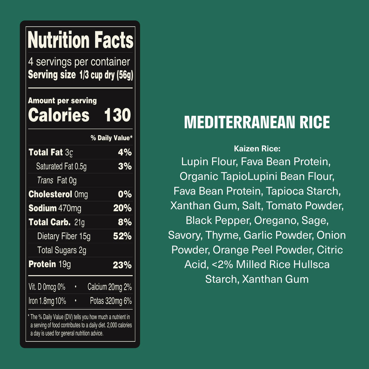 Kaizen Protein Rice closeup— lupini bean ingredients texture