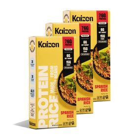 Kaizen Spanish Protein Rice pack front view highlighting high-protein, gluten-free option.