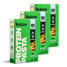 Kaizen Ziti Protein Pasta three-carton pack for quick meals