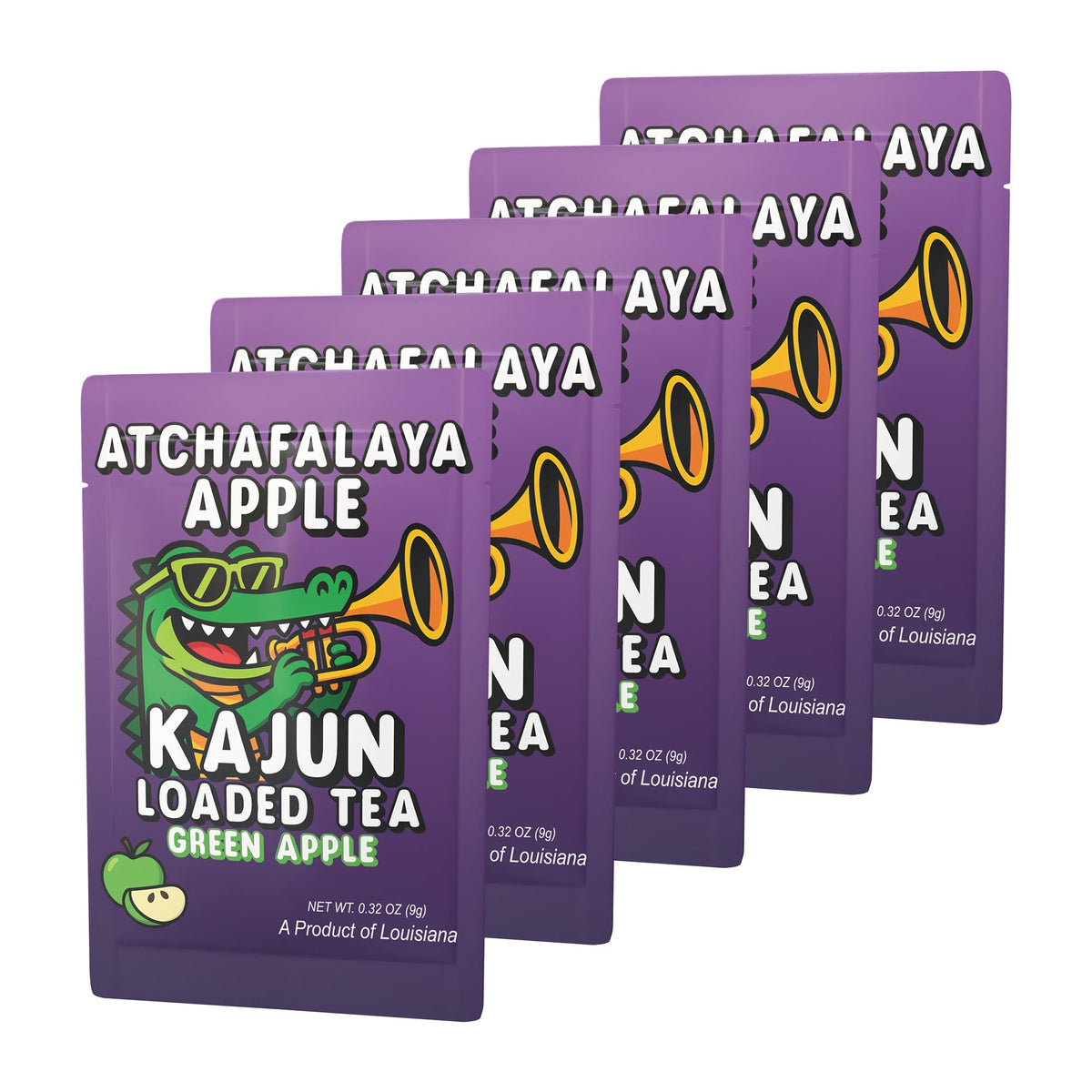 Kajun Loaded Tea Atchafalaya Apple close-up highlights crisp apple notes.