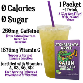 Kajun Loaded Tea Atchafalaya Apple glass pour reveals a refreshing green apple flavor.