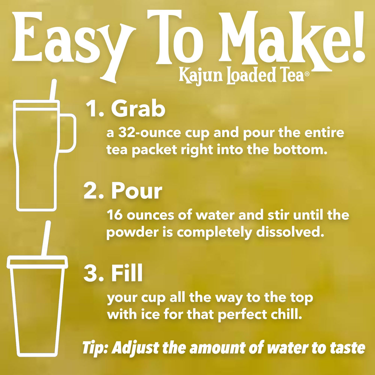 Kajun Loaded Tea Atchafalaya Apple single-serve packet for on-the-go hydration.