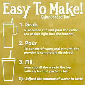 Kajun Loaded Tea Atchafalaya Apple single-serve packet for on-the-go hydration.