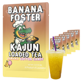 Kajun Loaded Tea Banana Foster bottle shows bold flavor and a ready energy boost.