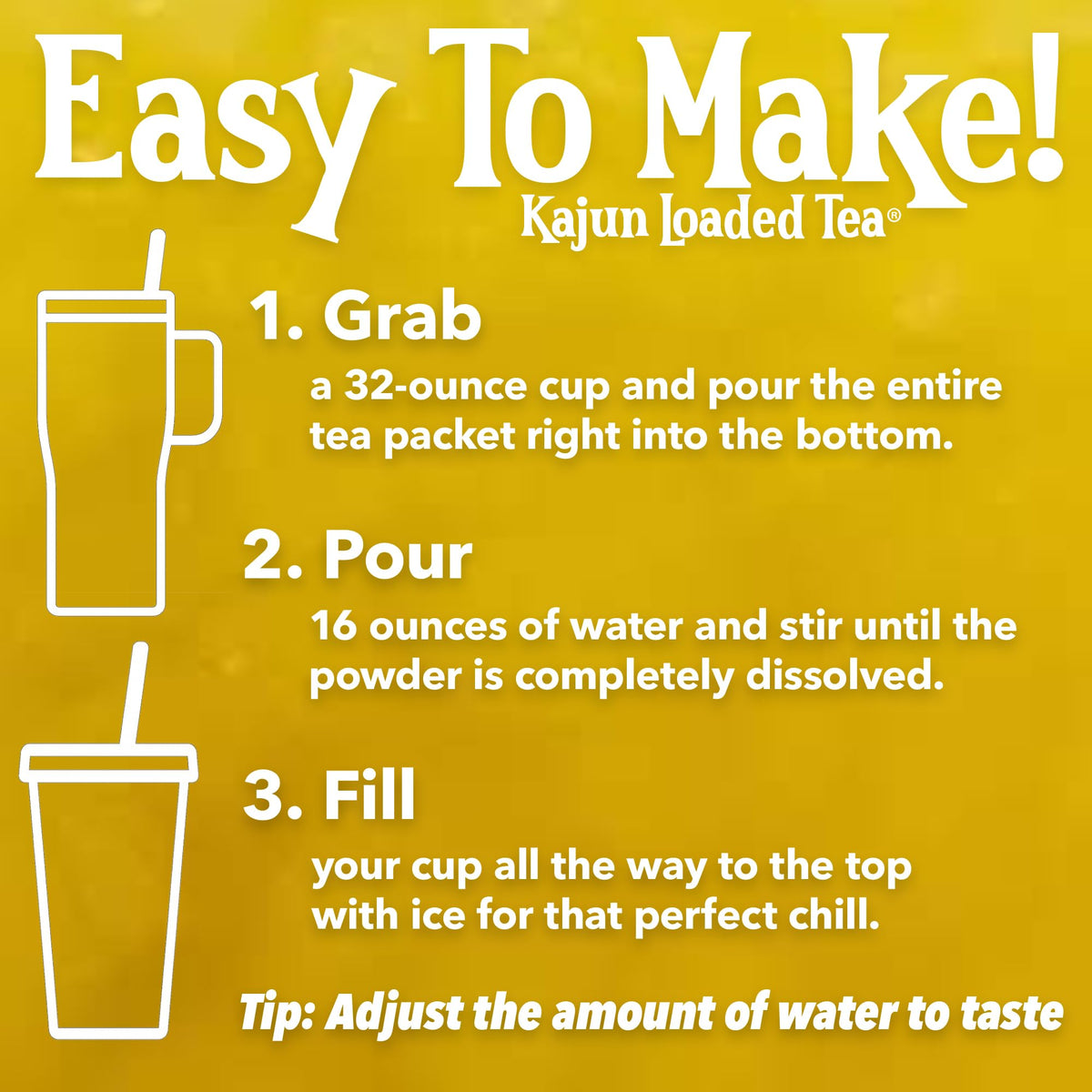 Kajun Loaded Tea Banana Foster ice-filled cup ready to drink.