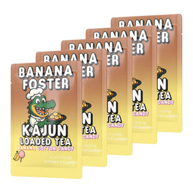 Kajun Loaded Tea Banana Foster mixing glass with powder and water concept.