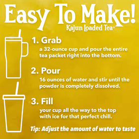 Kajun Loaded Tea Bananas on Bourbon St packaging close-up reveals single-serve convenience.