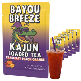 Kajun Loaded Tea Bayou Breeze cranberry-peach-orange powder for flavorful hydration